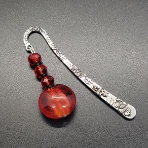 Hand Crafted Red Glass Bead Bookmark